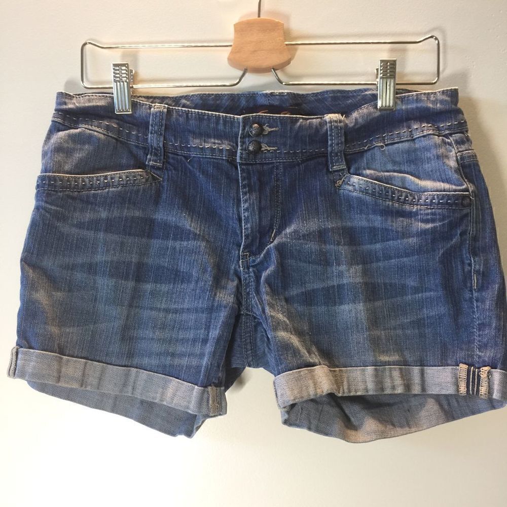 Seven Jeans cuffed blue jean shorts 8 retro